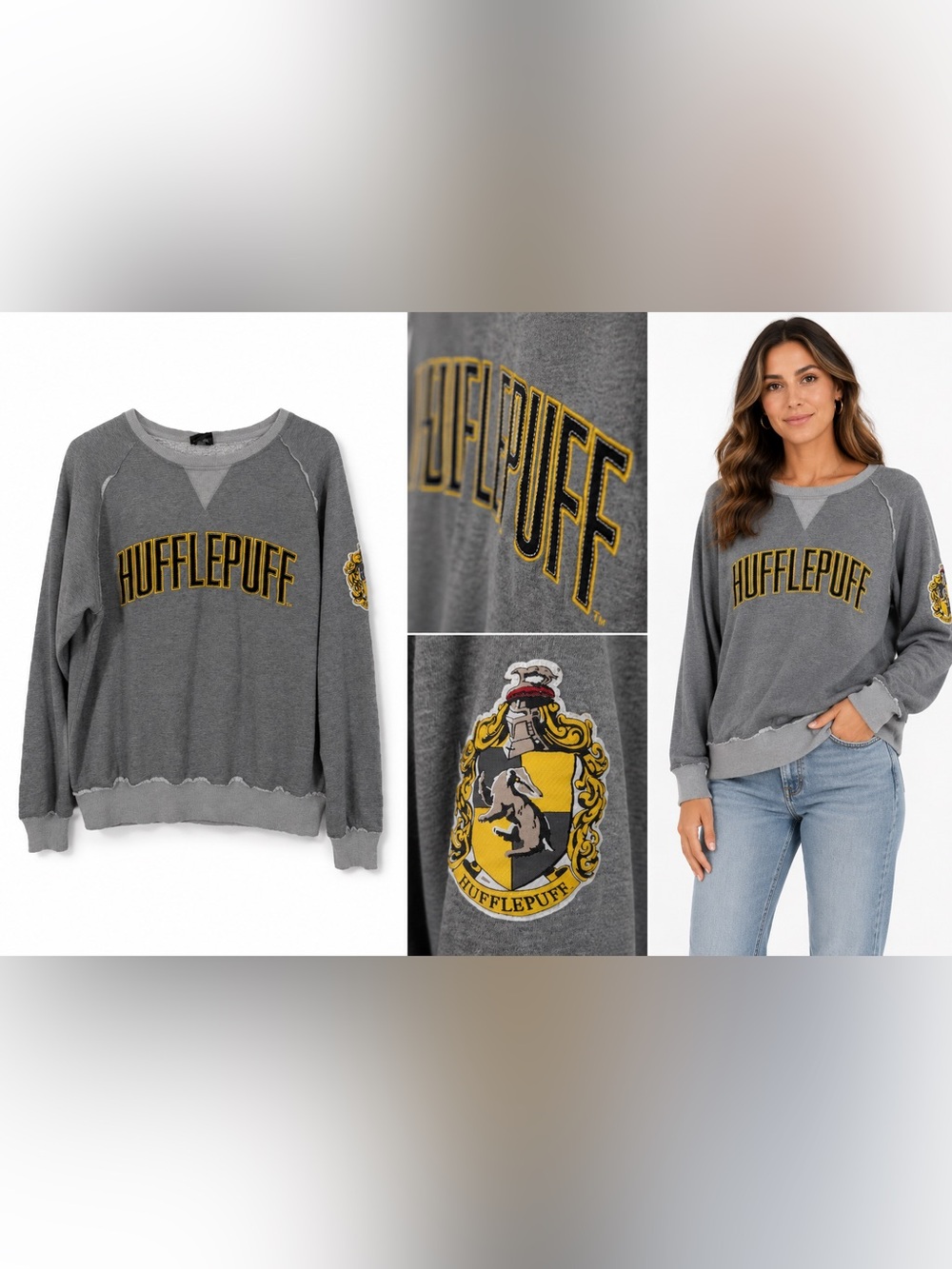 New Hufflepuff Harry Potter Universal Studios Sweatshirts Embroidered Unisex 2X